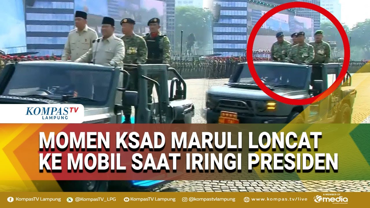 Momen KSAD Maruli Loncat ke Mobil, Iringi Presiden Prabowo Cek Pasukan Upacara HUT ke-80 TNI