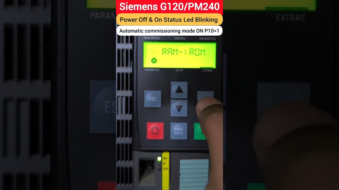 Siemens G120 or PM240 Auto commissioning mode ON after Power Supply OFF & ON @rvelectricalguide