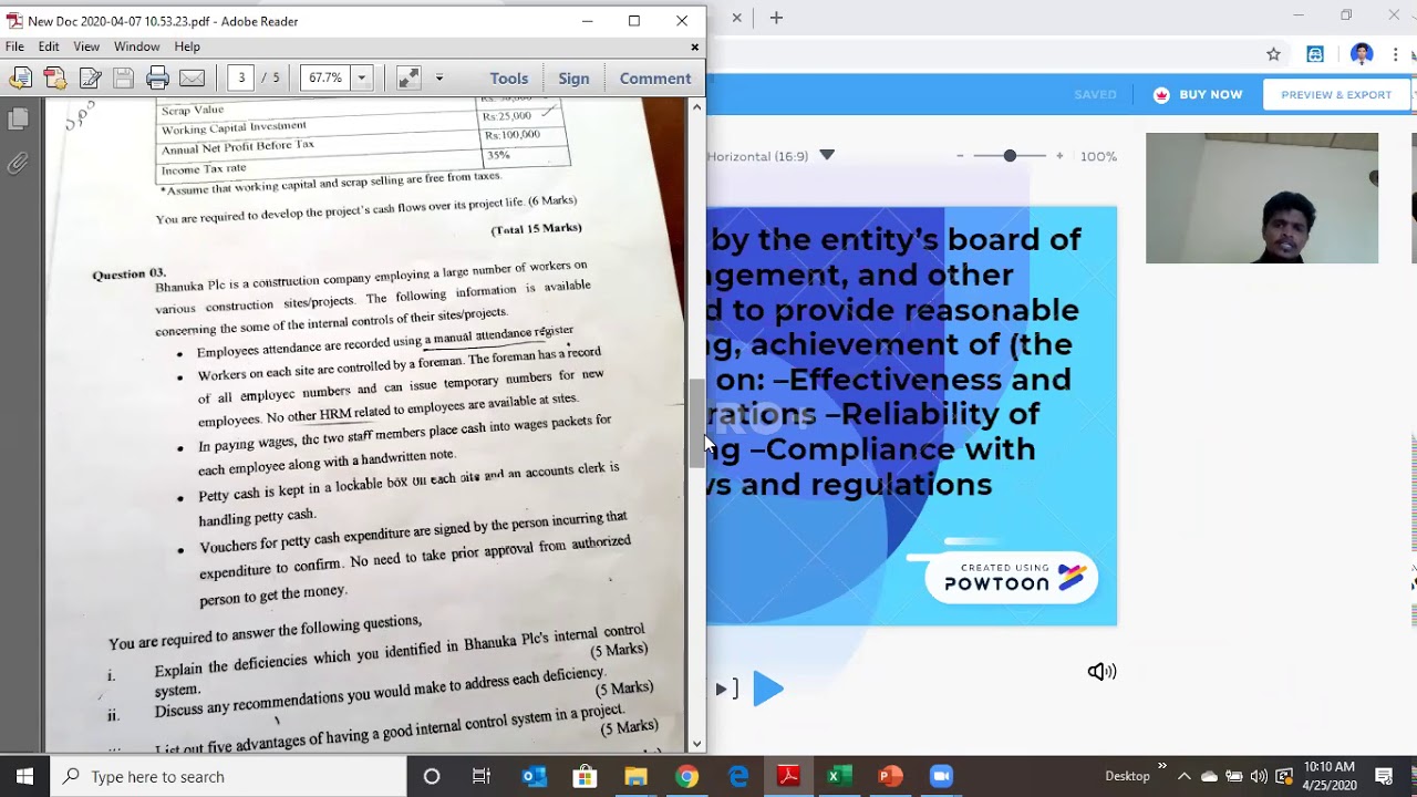 Internal controls of a project