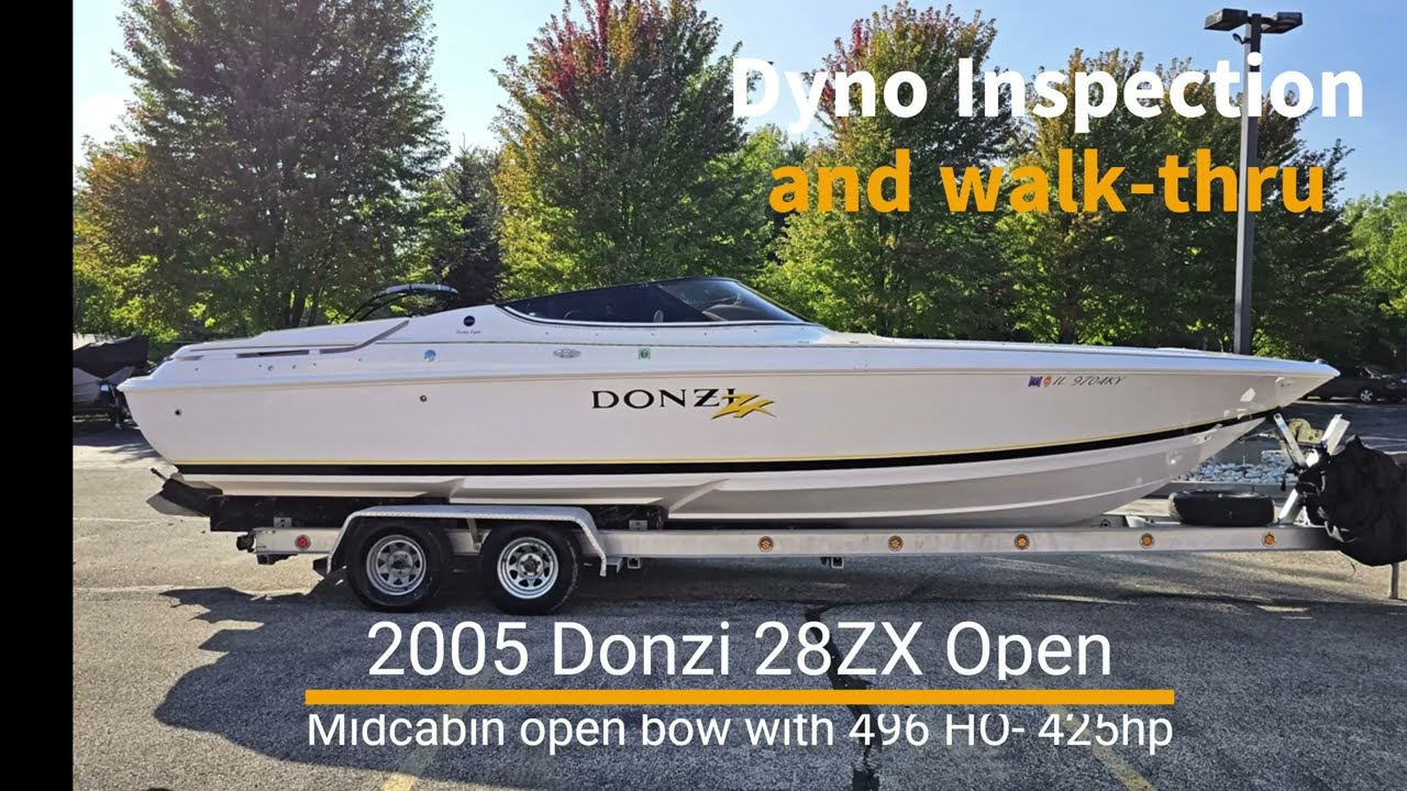 2005 Donzi 28ZXO, midcabin open bow with 425HP, dyno inspection and walk-thru