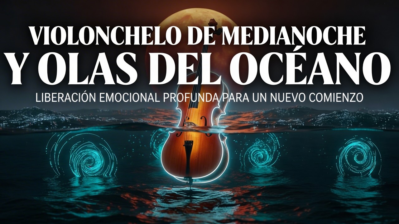 Violonchelo de medianoche y olas del océano / liberación emocional y claridad mental