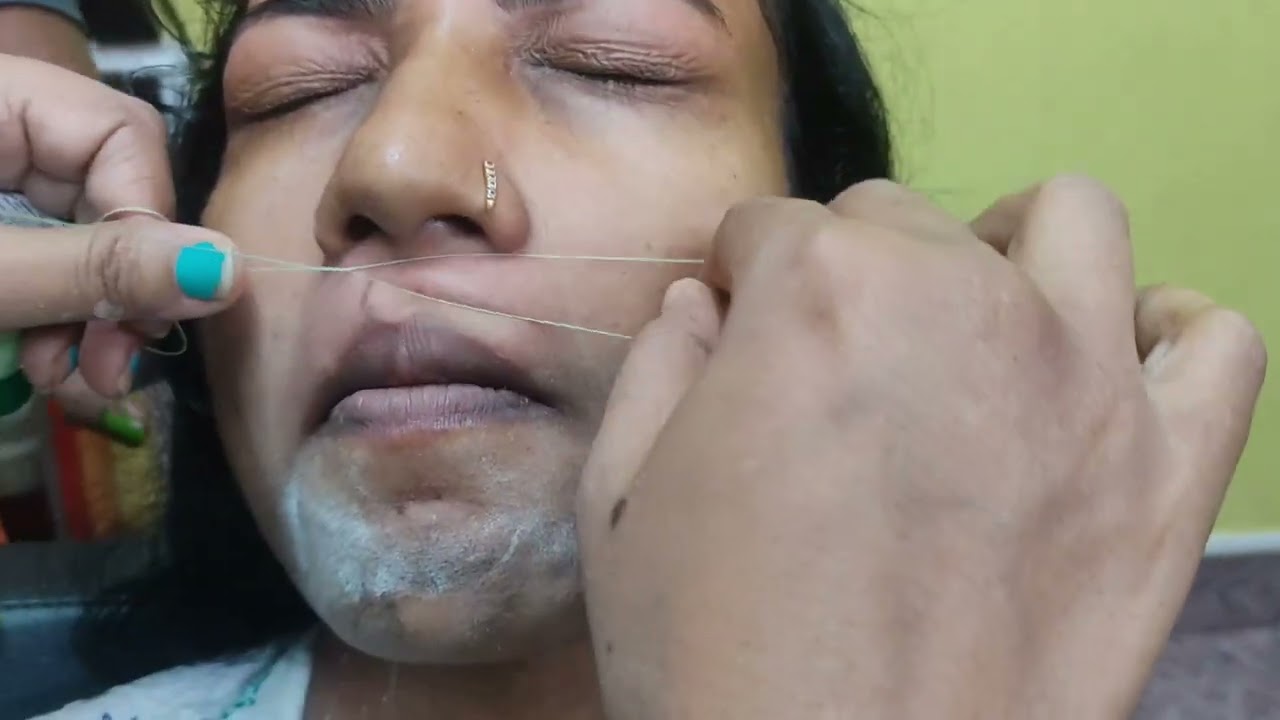 First Time Upperlip Threading | Upper Lip Hair Removal | Threading Tutorial