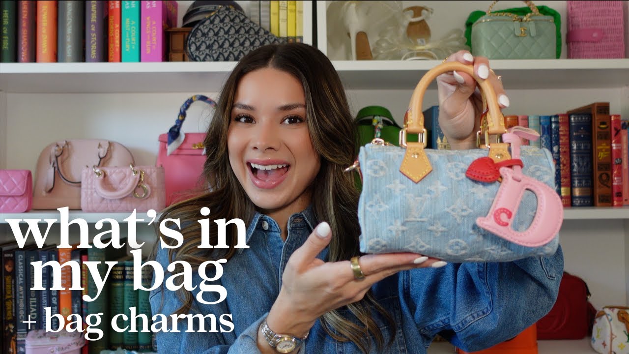 WHAT'S IN MY BAG: LOUIS VUITTON DENIM NANO SPEEDY + bag charms