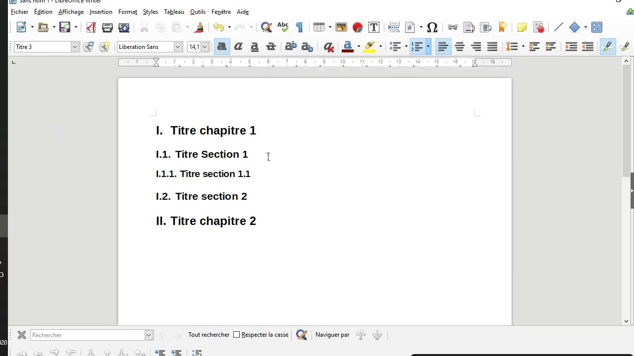Création des titres et table de matière Open/Libre Office