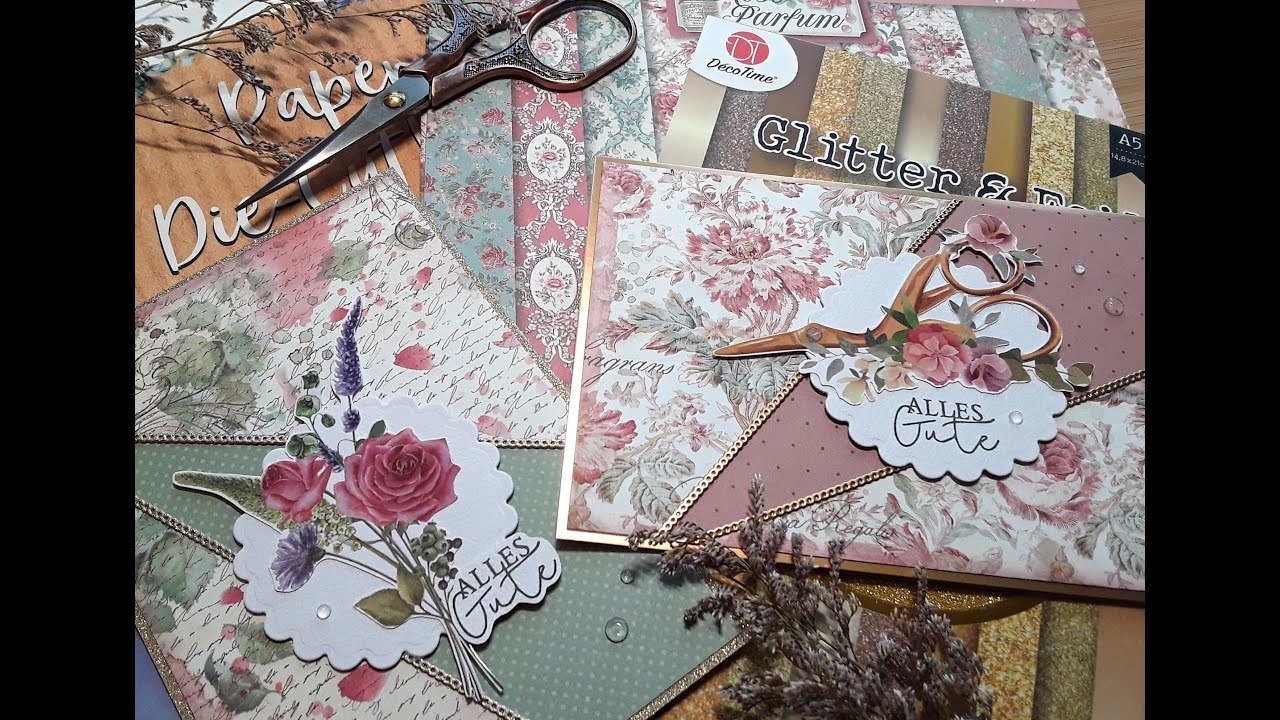 Split Front Karte basteln | Stamperia & Action Papier | einfache, tolle Technik