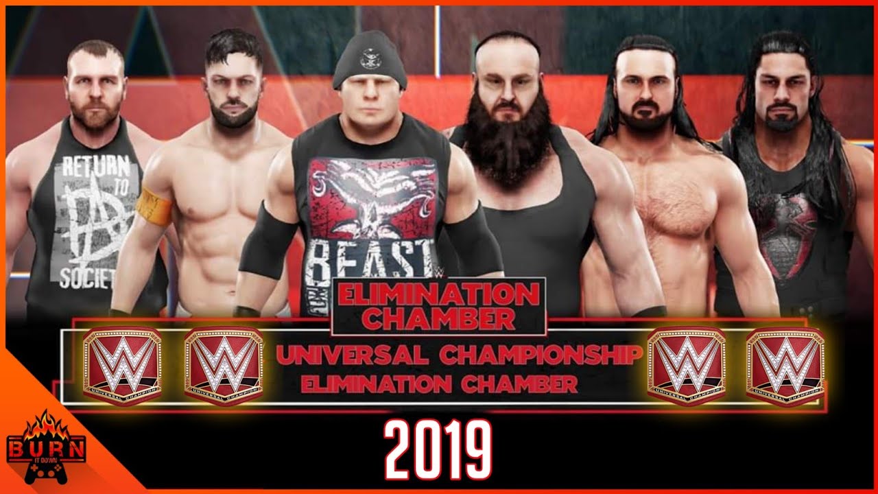 WWE 2K19 WWE UNIVERSAL CHAMPIONSHIP 2019 ELIMINATION CHAMBER MATCH [ 720P HD ]