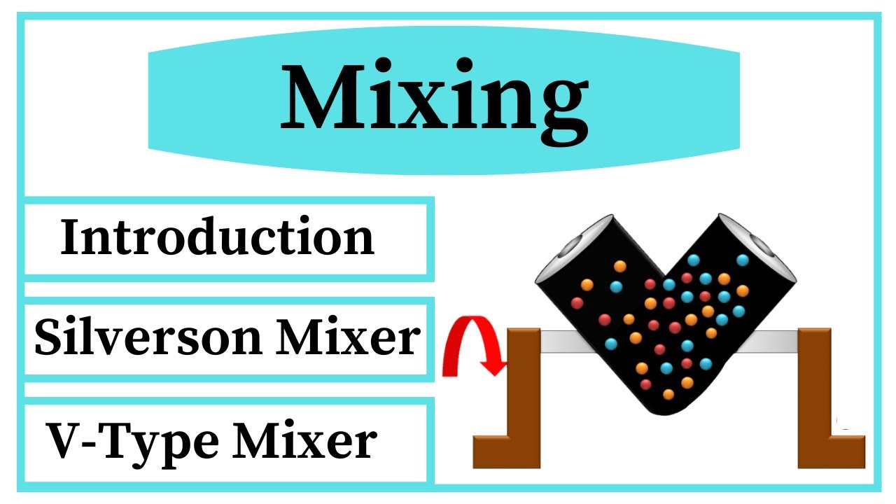 Mixing || Mechanism Of Mixing || Equipment For Mixing || Silverson Mixer Homogenizer || V-Type Mixer