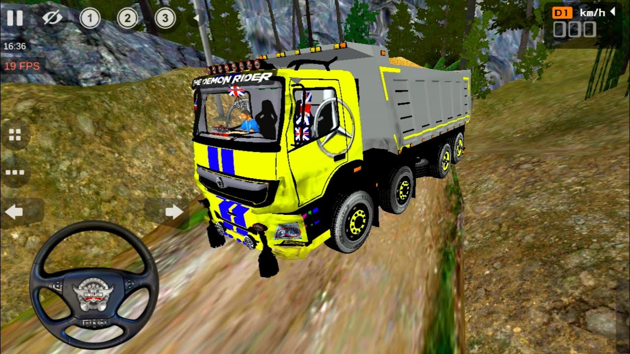 NEW INDIAN BROKEN OFF ROAD 😯 BHARTH BENZ TIPPER TRUCK DRIVING || BUS SIMULATOR GAME VIDEO 2026