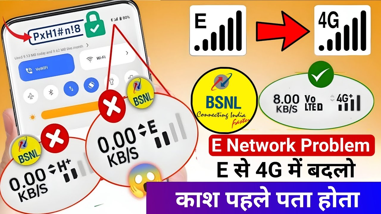 BSNL E Network Problem Fix 2025 🚀 | 2G/3G to 4G Convert 🔥 | BSNL 4G Settings & Net Speed Boost 📶