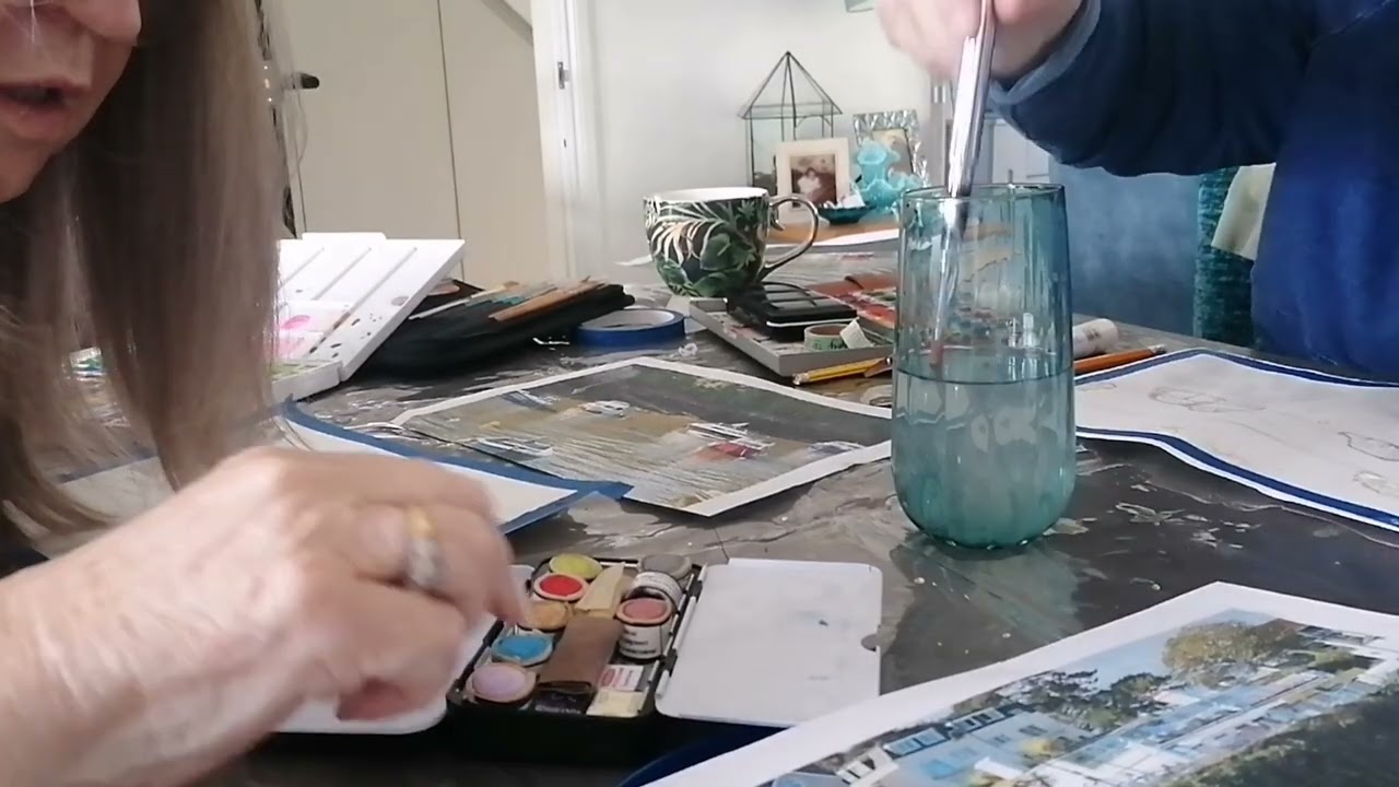 Watercolour painting with Lorraine and Bev, lots of chatting of course 😊