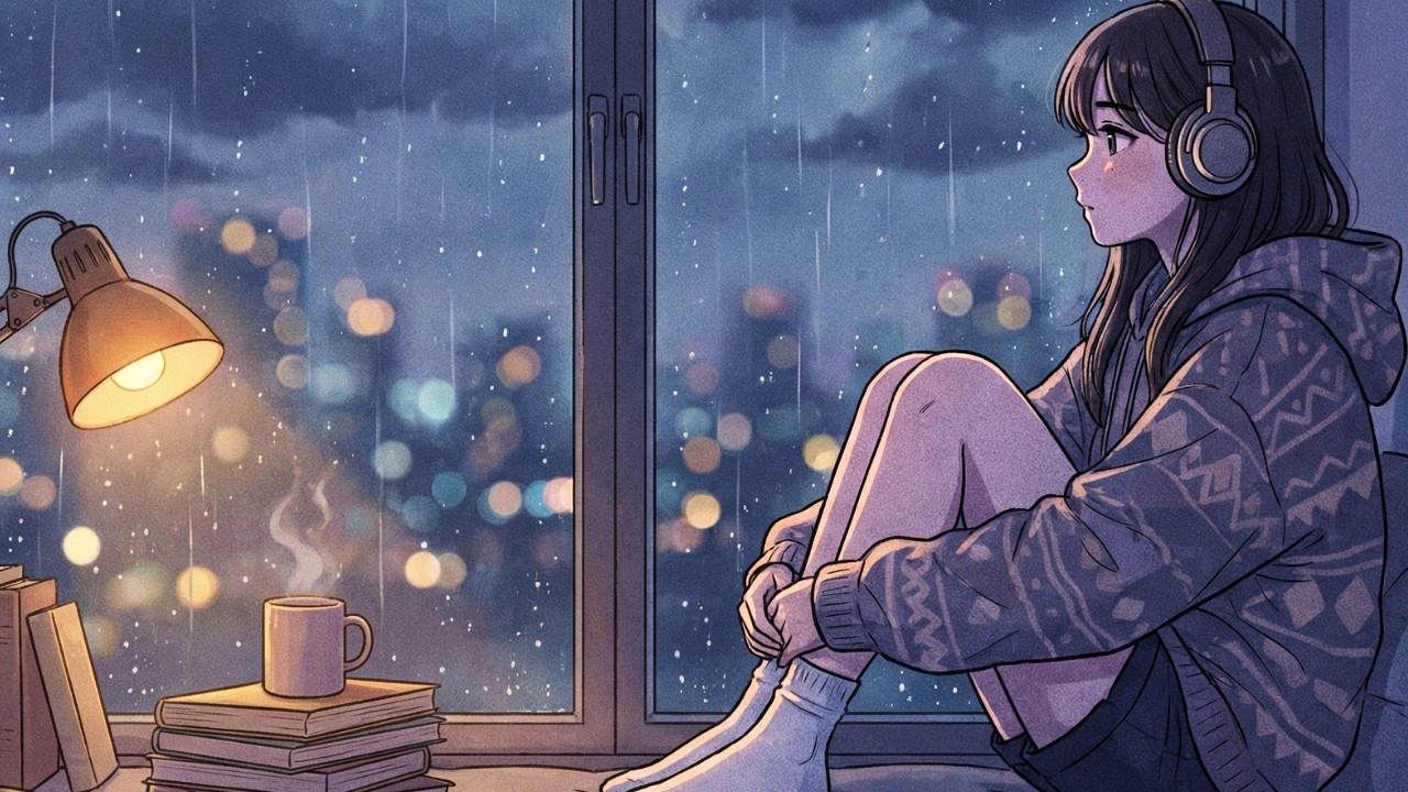 Blue Lofi 🌧️ Rainy Night | Calm Beats for Quiet Minds