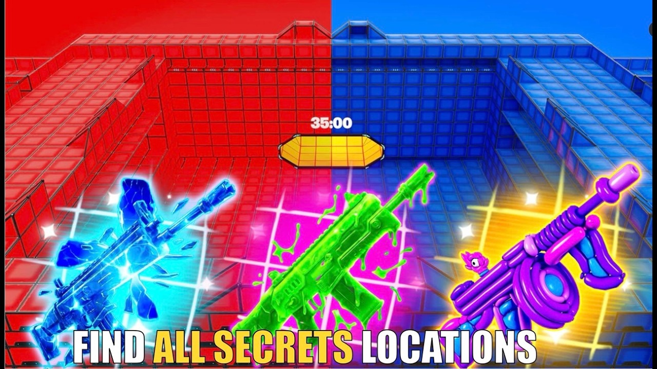 GOATED RED VS BLUE MAP FORTNITE - ALL SECRETS LOCATIONS PART 5