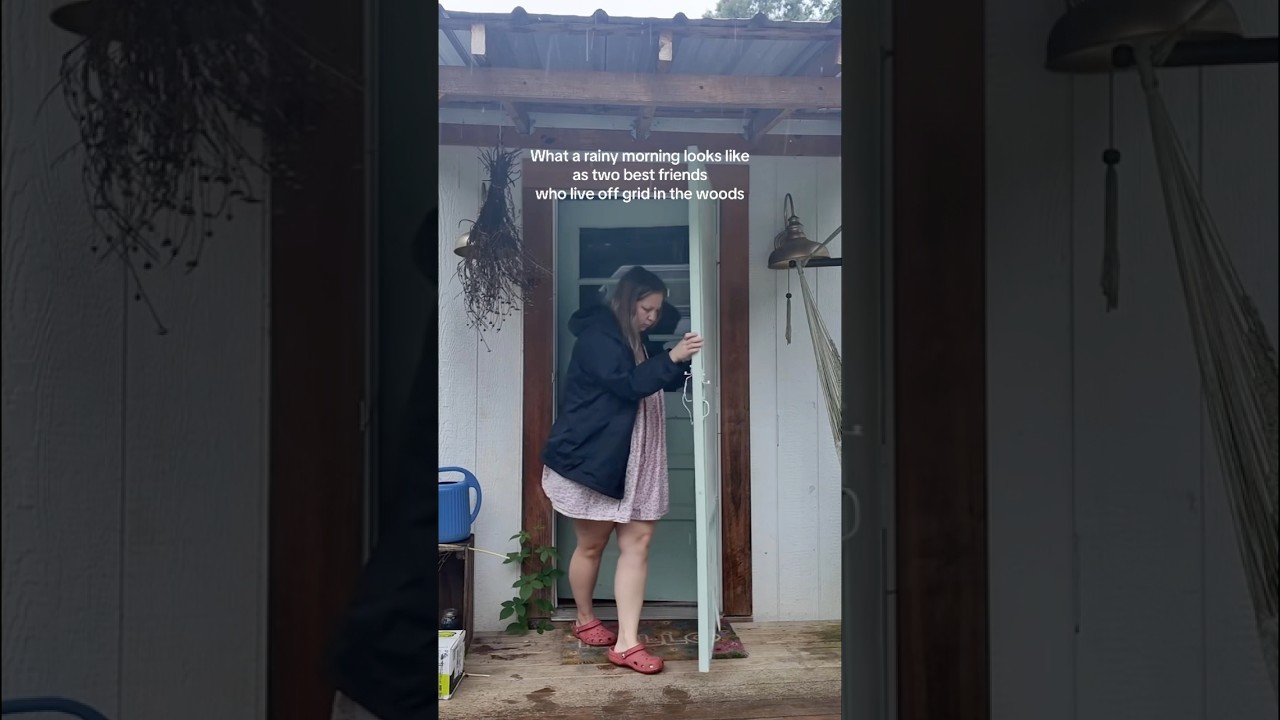 Best friends living off grid in the woods