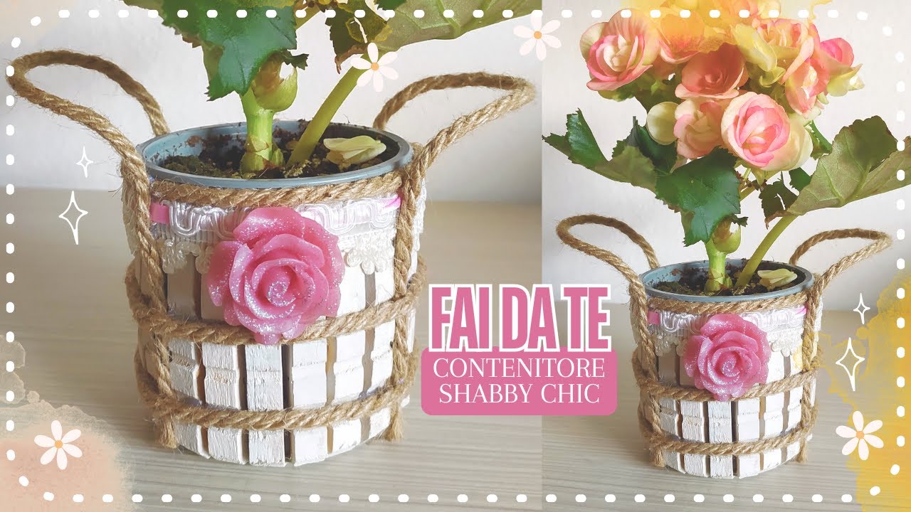 CREA il tuo Contenitore in Legno Shabby Chic | RICICLO CREATIVO MOLLETTE E BARATTOLI |DIY Wooden Jar