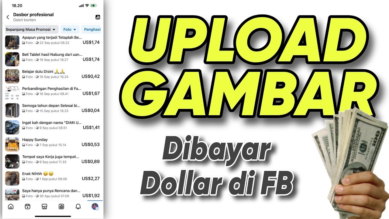 Uplod FOTO doang dibayar Dollar oleh FACEBOOK