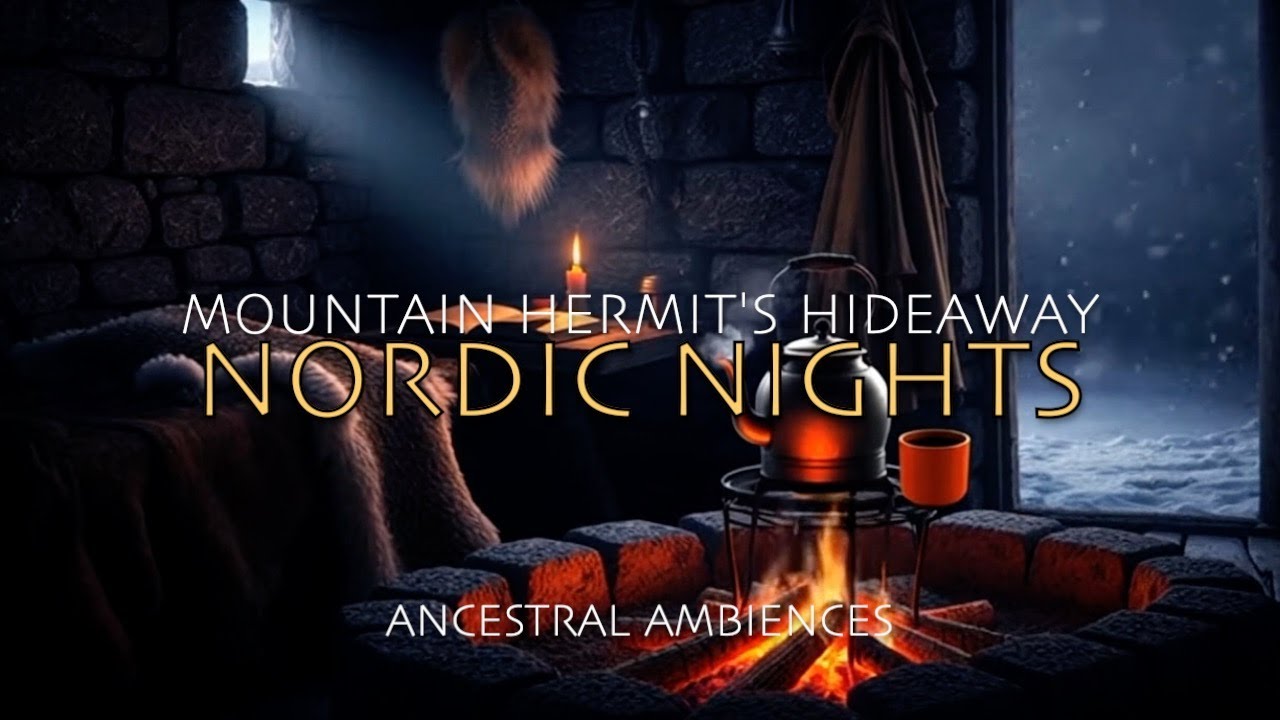 Snowy Hideaway Fireplace Ambience Warm Stone Room with Gentle Fire Crackles