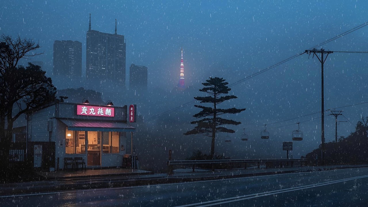 Back to the 90s ☕ Cozy Rain Café Lofi in Tokyo
