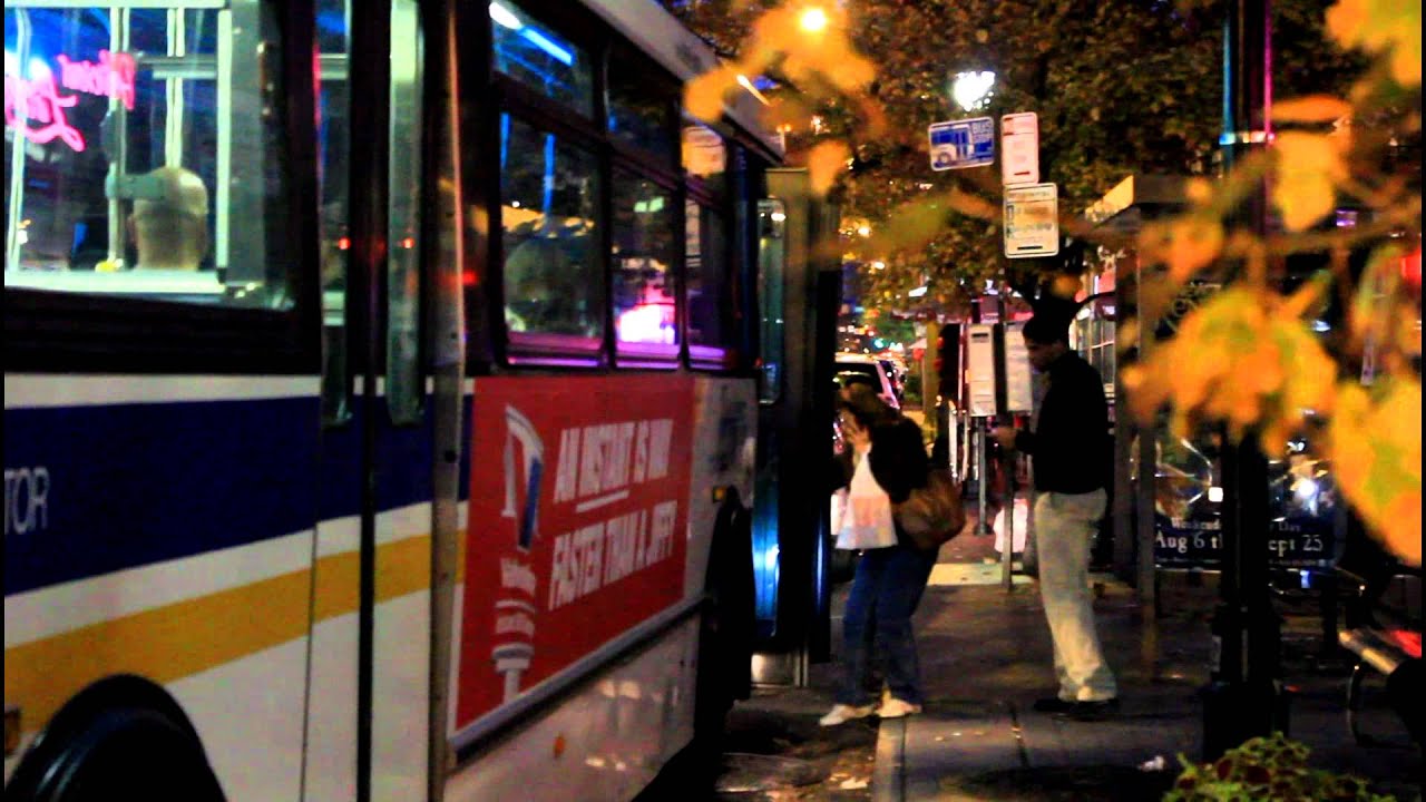 Bee-Line Bus System: Bus Action in White Plains @ Night