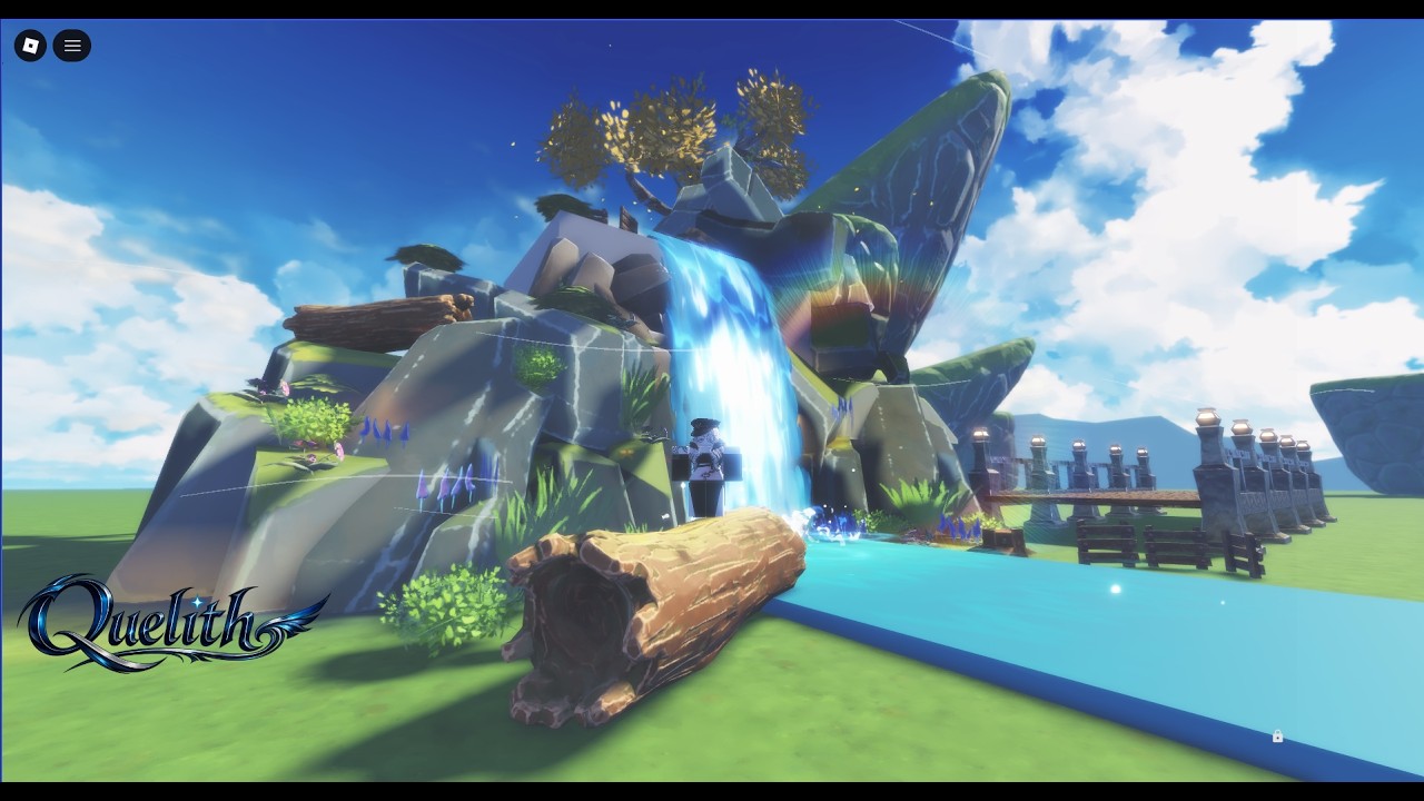 Stylized Waterfall Environment I Built for My Roblox Battleground Game #roblox