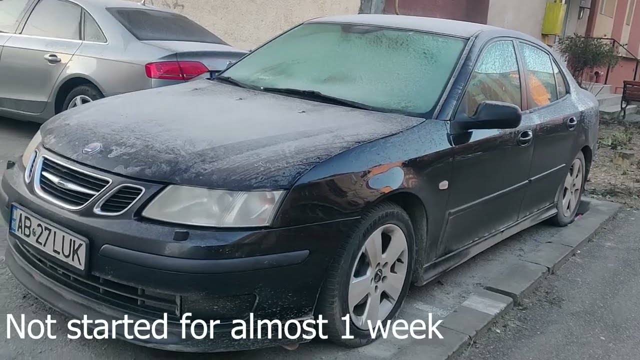 Saab 9-3 1.9 Tid 2007 Cold start | Engine Sound. 358000km, -13 C