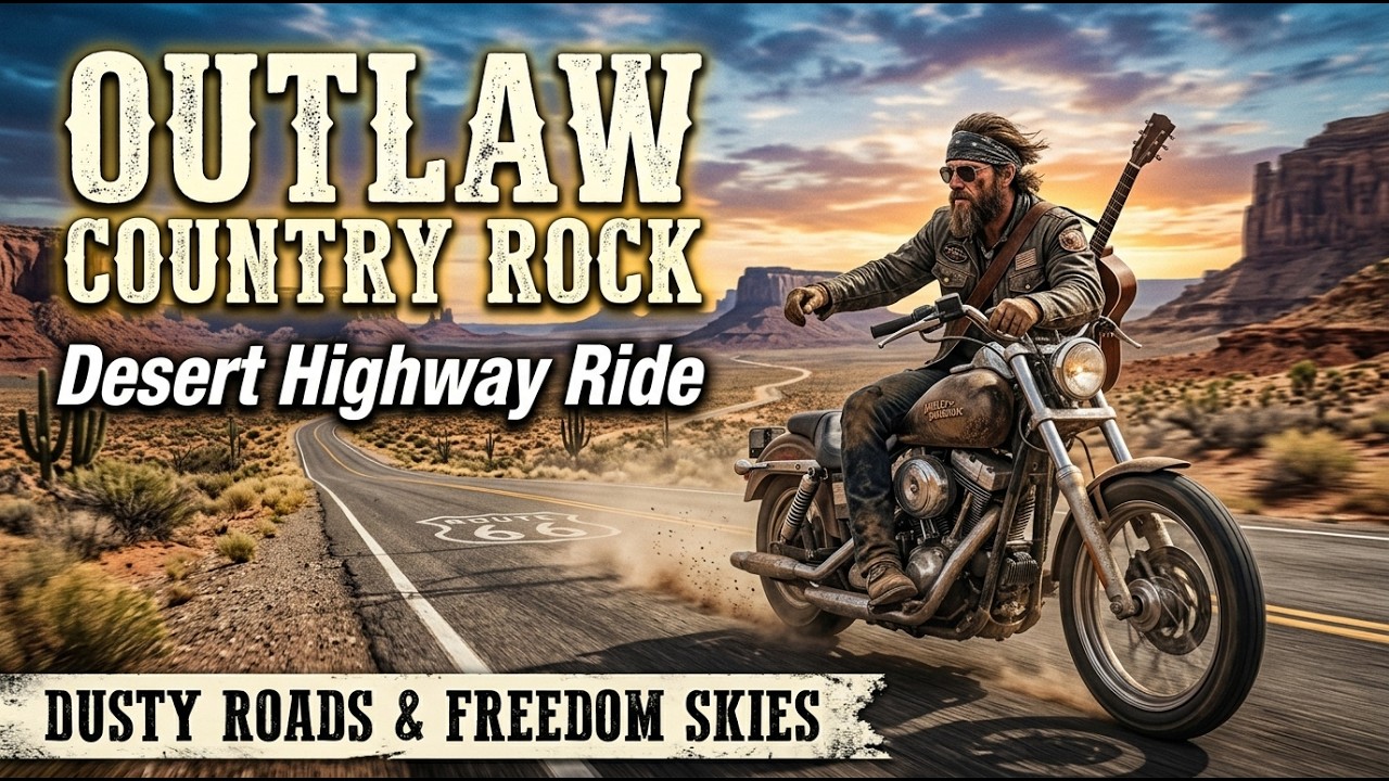 Best Music Outlaw Country Rock 🔥 Desert Highway Ride 🎸 Dusty Roads & Freedom Skies