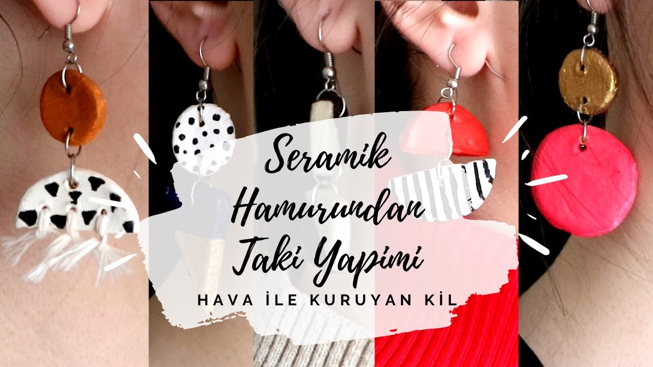 Kil Hamurundan Takı Yapımı / Hava ile Kuruyan Seramik Kil Hamuru / Kendin Yap Fikirleri