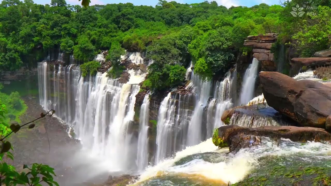 Kalandula Falls - Perfect waterfall in Angola, 10 hours nature sounds for meditation