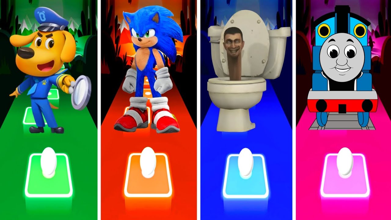 Sheriff Labrador 🆚 Sonic The Hedgehog 🆚 Shakibidi Toilet 🆚 Thomas Train.💥Who Is The Best? 🤔