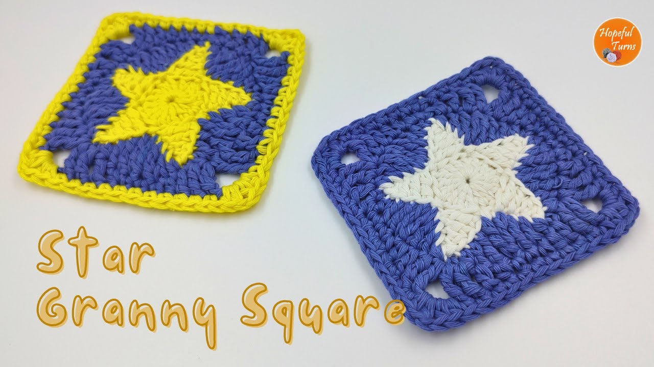 Crochet Star Granny Square Pattern - Beginner Friendly | Easy Granny Square Crochet with Star Motif