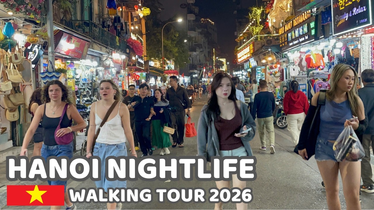HANOI Nightlife Walking Streets 🇻🇳 Sunday Nightlife VIETNAM 🇻🇳 Walking Tour at night