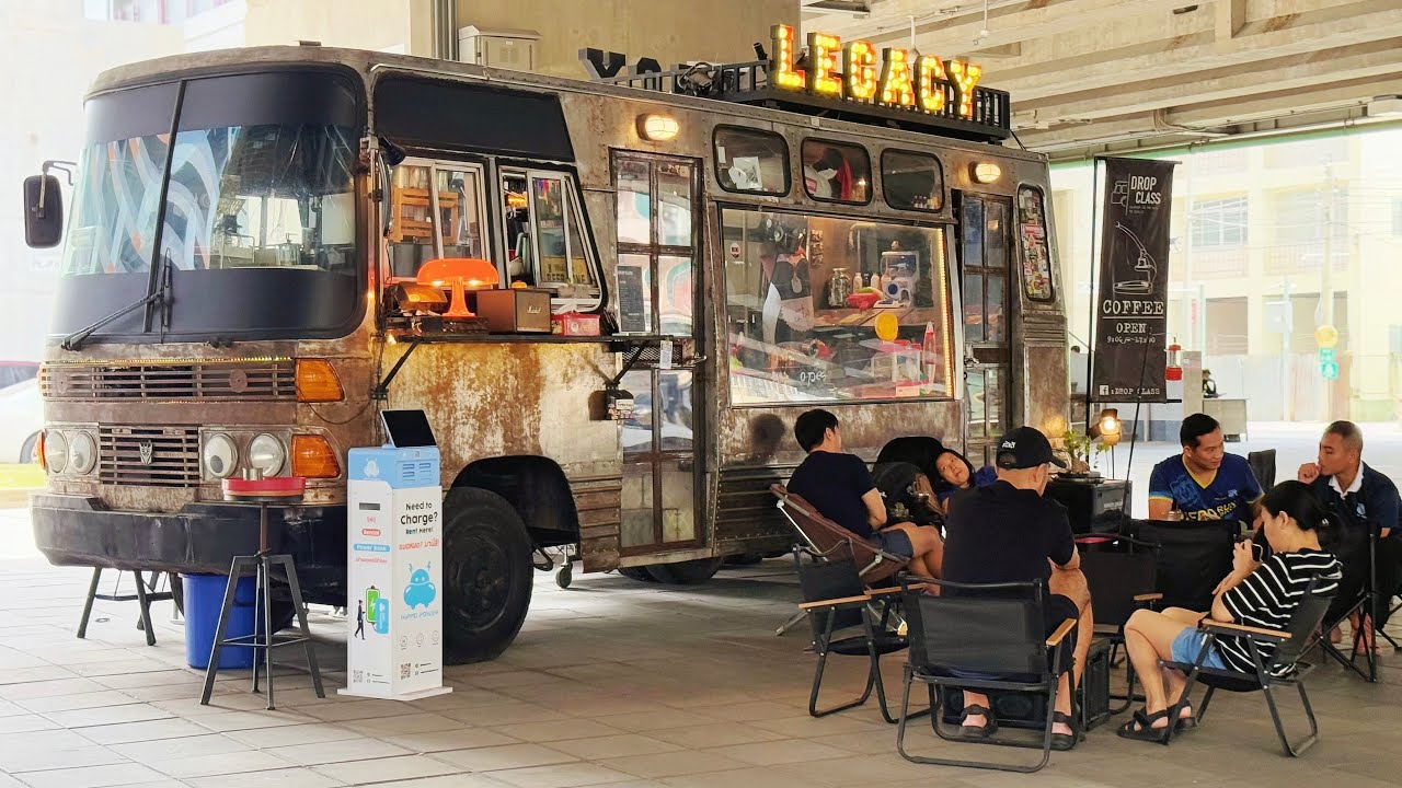 Cafe Vlog Mini Coffee Shop Bus Bar Barista Dream Mobile Truck Kopi Small Business Relax Entrepreneur