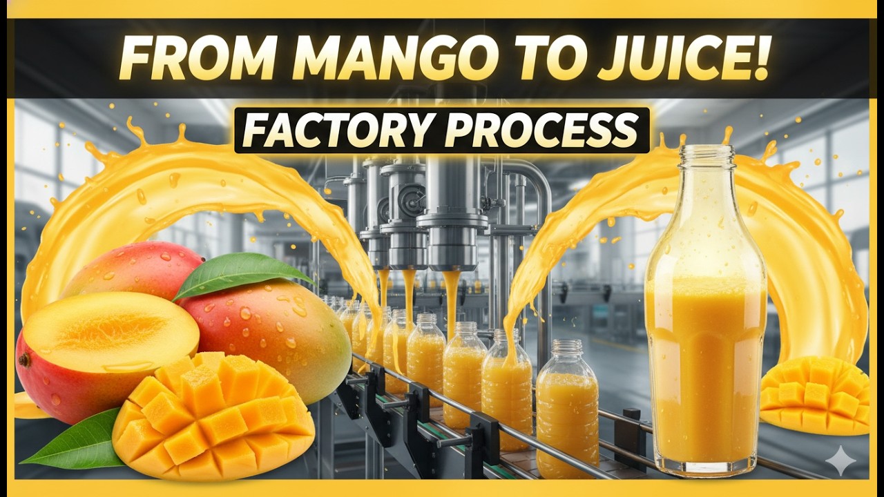 🥭 Mango Juice Production &ndash; From Raw Mango to Final Bottle 🚀