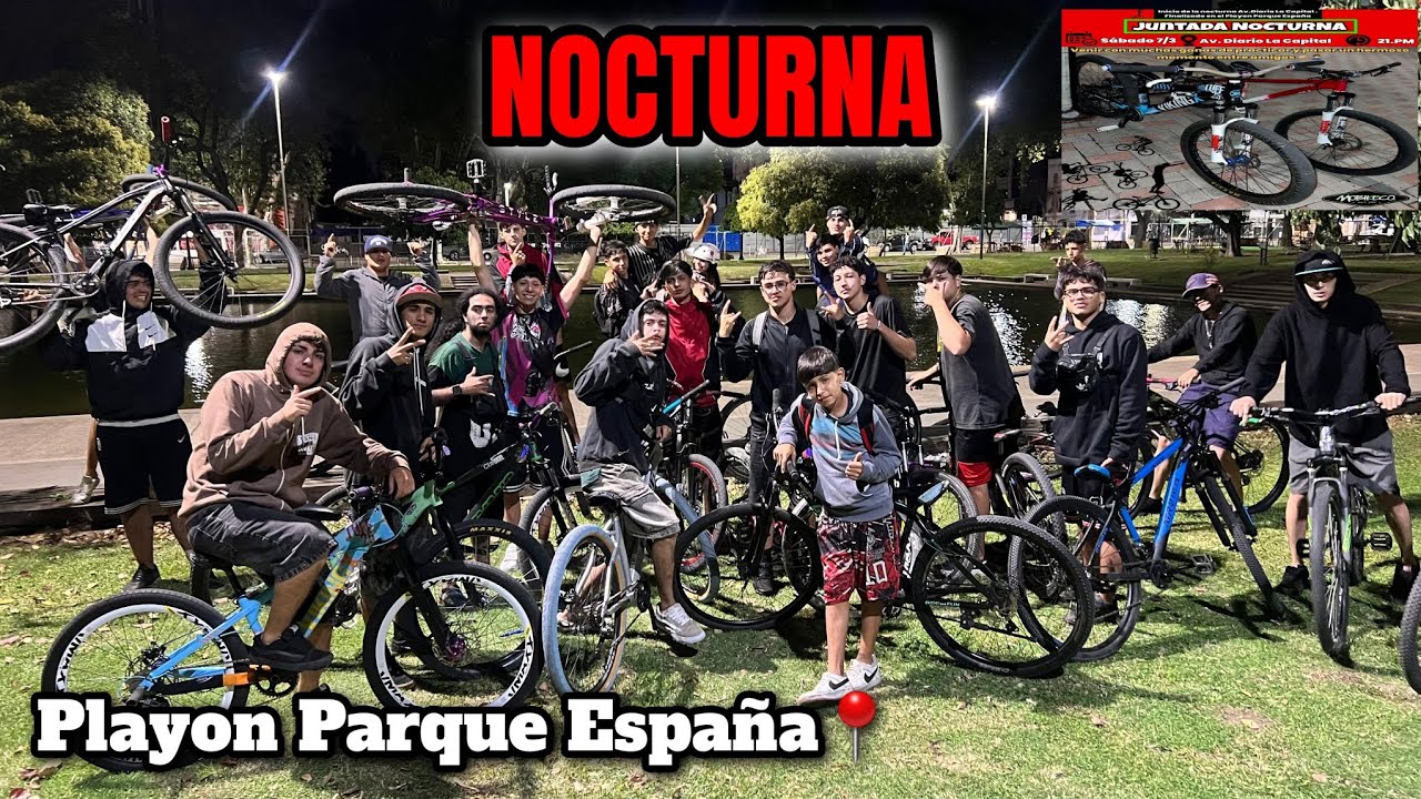 NOCTURNA EN LA CITY 💥 Playon Parque España 😱 los pibes de las bicis al ritmo 💯 #stunt #bikelife