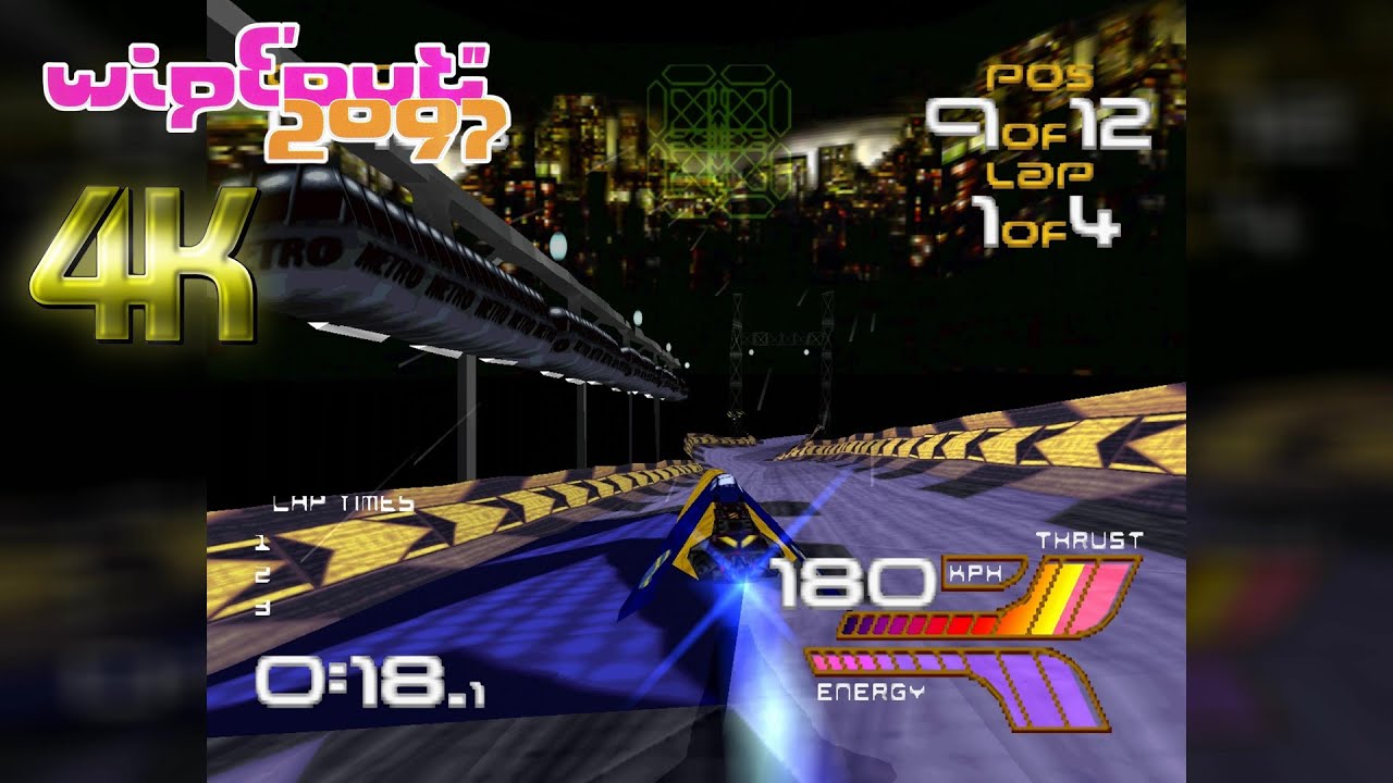 WipEout 2097 - Gare d'Europa (Rapier) 4K Upscaled! (ePSXe)