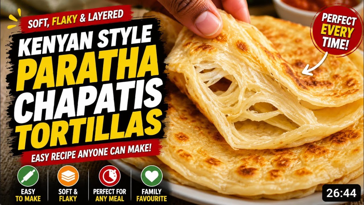 DELICIOUS Soft and Flaky Kenyan Style Paratha/Tortilla/Chapatis Recipe at Home? Ramadan Iftar Recipe