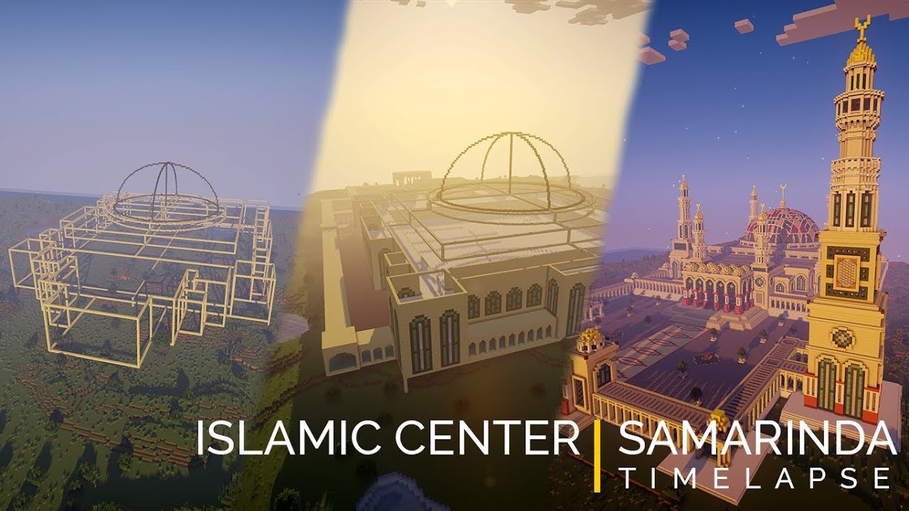 Minecraft // Building : WOW!! Begini buat Islamic Center Samarinda - Timelapse ✔