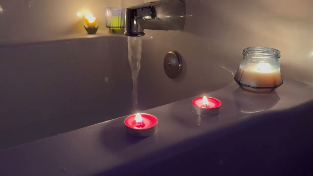 Bathtub Filling ASMR | Candlelit Water Sounds for Sleep, Relaxation & White Noise