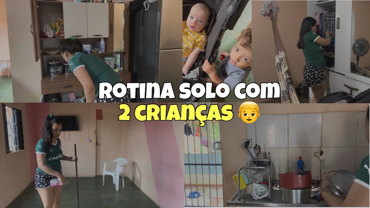 LIMPEZA E ORGANIZA&Ccedil;&Atilde;O DO LAR 🏠 |ROTINA SOLO COM 2 CRIAN&Ccedil;AS 👦 🧹🧼