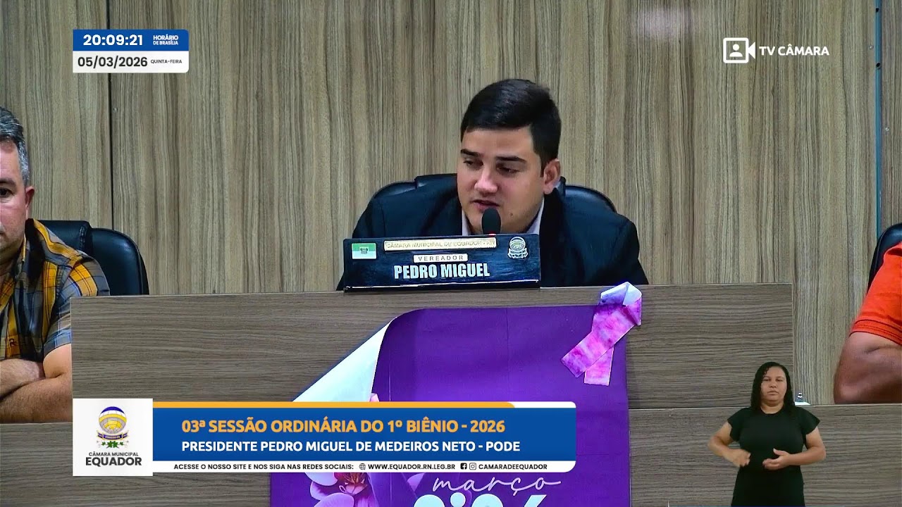 03ª Sessão Ordinária do 1º Biênio - 2026 - Câmara Municipal de Equador - (05/03/2026)