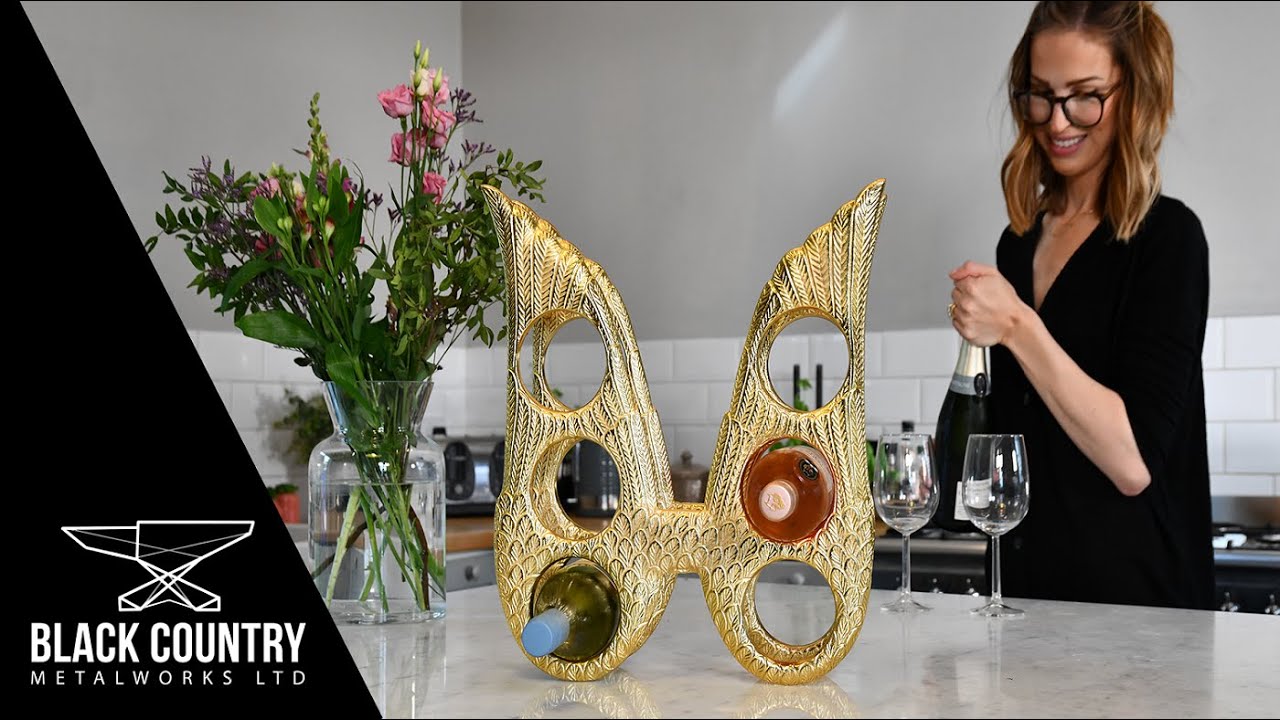 Gold 'Angel Wings' Wine Rack