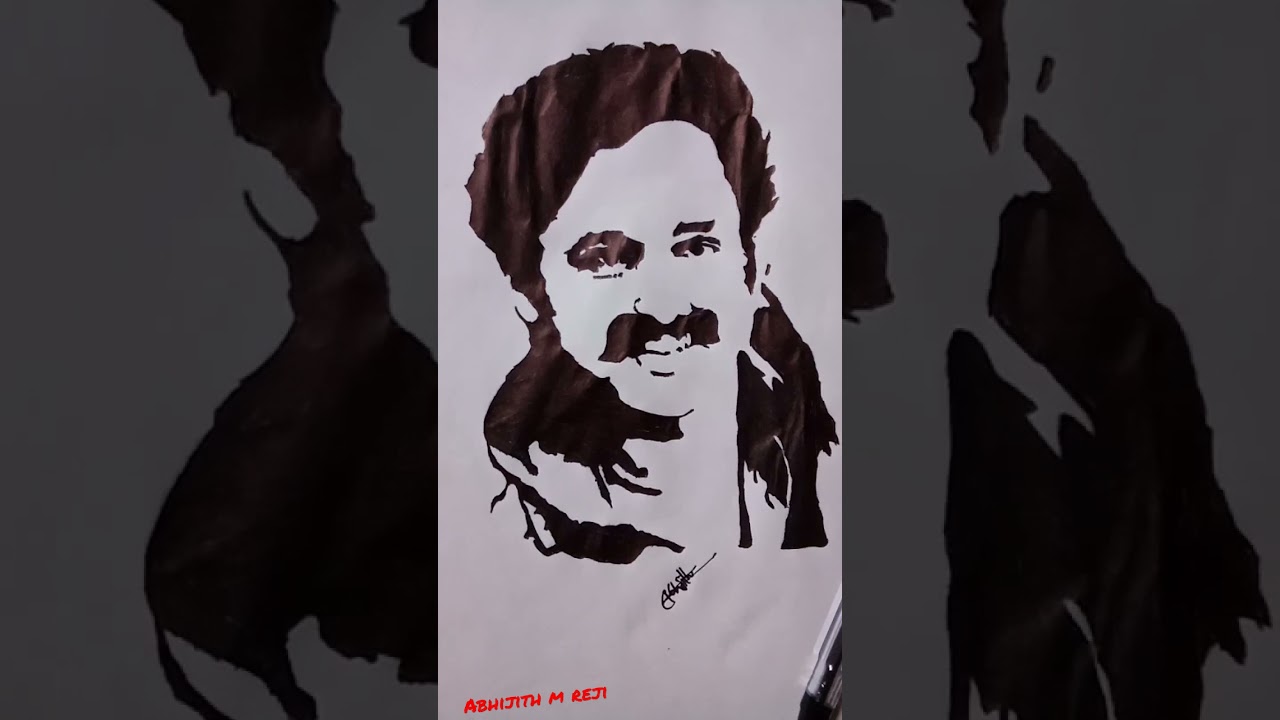 Unni Mukundan stencil art 💞 #drawing #watsappstatus #malayalam #stencil #unnimukundan