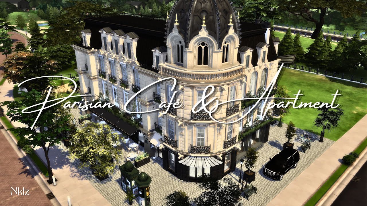Parisian Café & Apartment || The Sims 4 Businesses & Hobbies || Tour || CC build (TRAY+CC+LINKS)