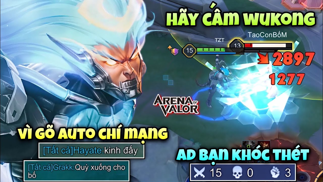 Hãy Cấm Wukong Ngay Vì Sau Khi Được Tăng Sức Mạnh Thì Auto Gõ Chí Mạng Khiến AD Bạn Khóc Thét