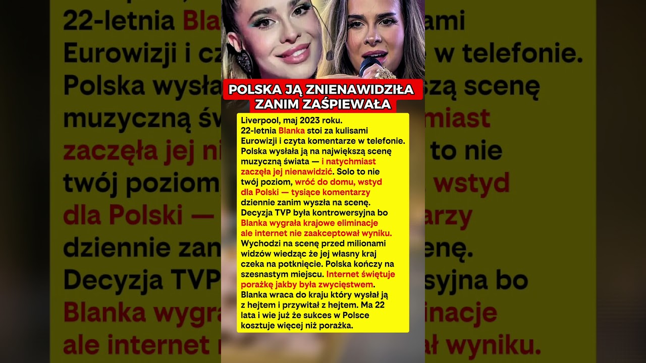 POLSKA JĄ ZNIENAWIDZIŁA ZANIM WYSZŁA NA SCENĘ