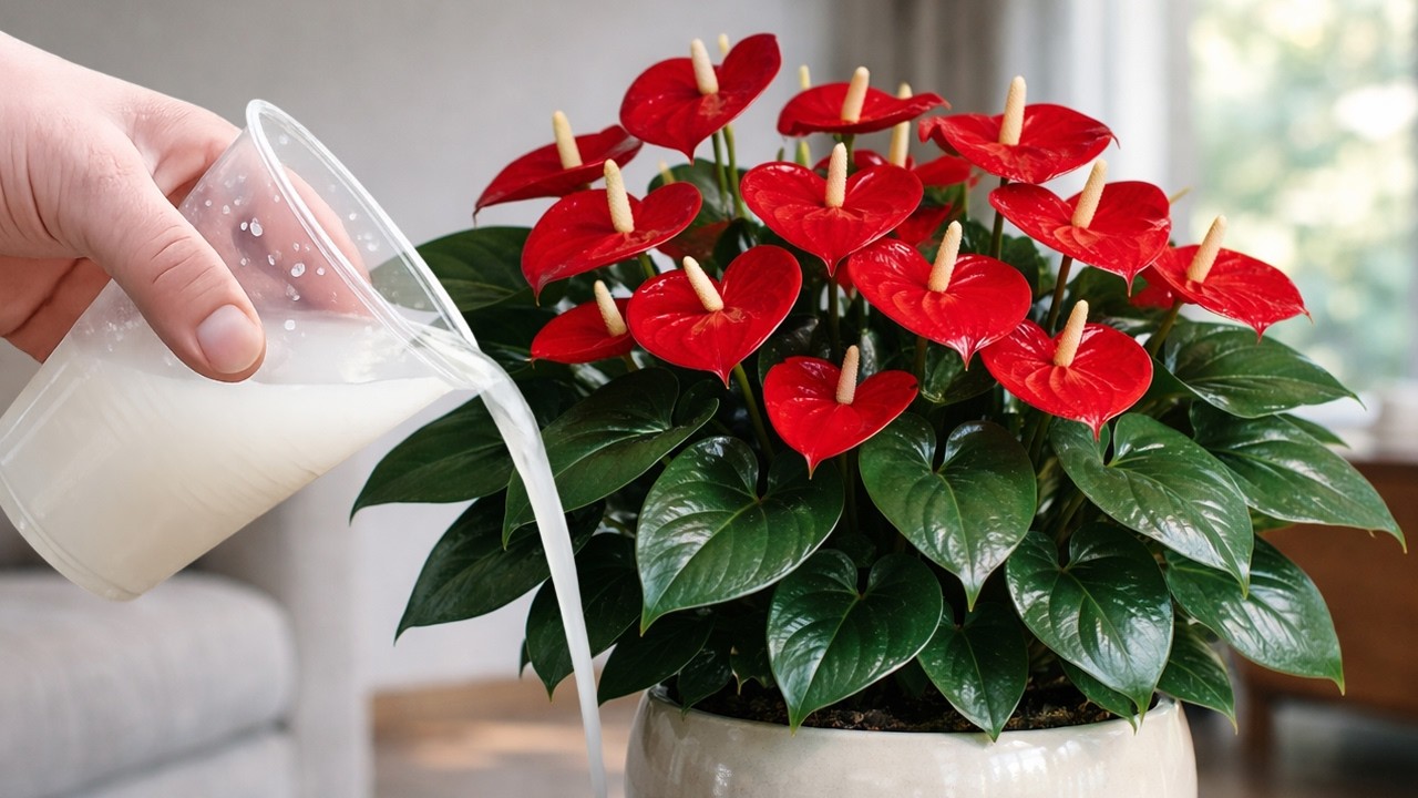 Достаточно полить один раз! Любой антуриум зацветет за ночь!