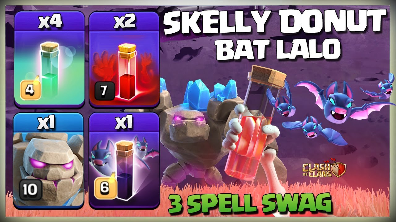 A strategy used only by PRO's! Th14 Skelly Donut | Th14 Skelly Donut Bat LaLo Attack Strategy coc