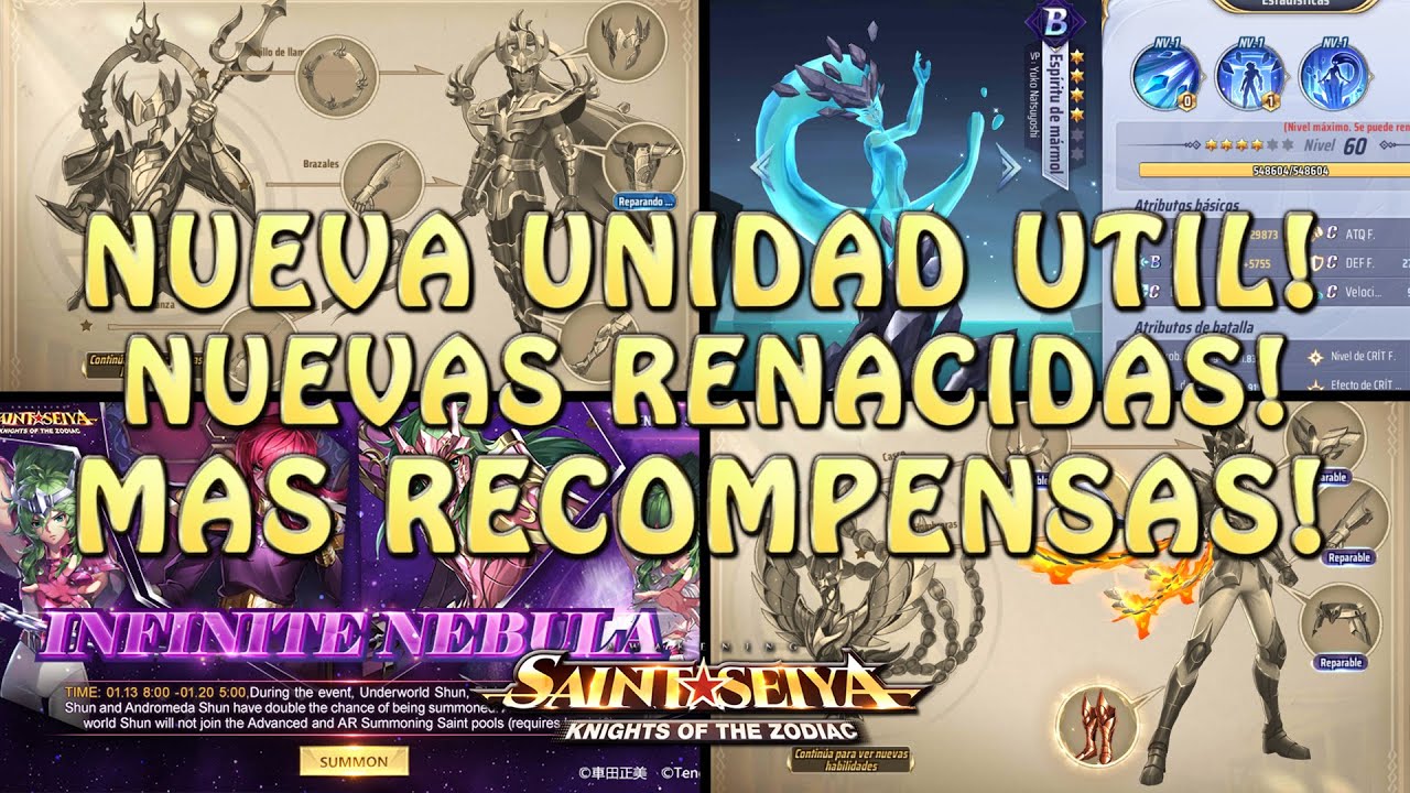 NUEVA UNIDAD 'B' UTIL?! RENACIDAS! EVENTOS! TODOS LOS DETALLES! Saint Seiya Awakening