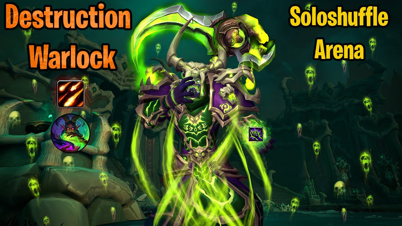 Soloshuffle Arena Gameplay - Warlock Destruction Hellcaller - [WoW 11.0 PvP]