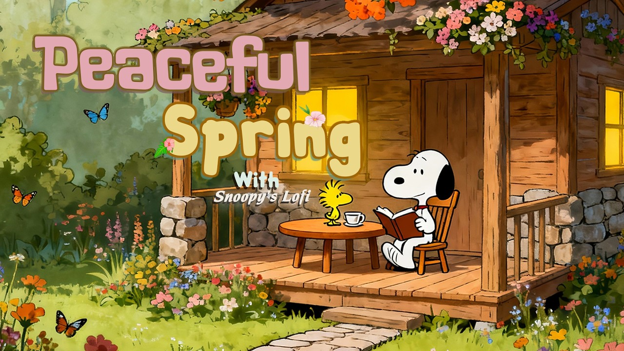 Snoopy’s Quiet Garden Cabin 🌿 Cozy Lofi Beats for Focus & Relax | Peaceful Spring Mood