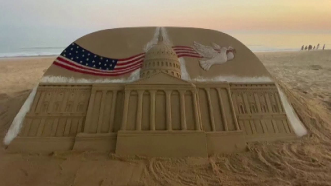 Indian artist dedicates sand art to U.S. Capitol